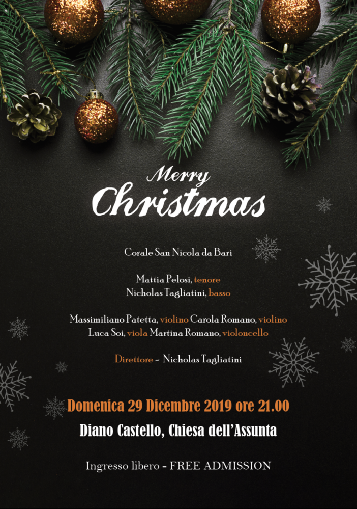 Diano Castello: domani il concerto di Natale nella chiesta di Nostra Signora Assunta