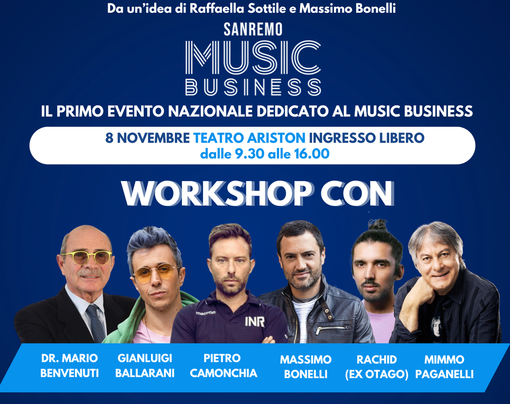 'Sanremo Music Business', il primo evento di formazione in Italia dedicato al music business 'Sanremo Music Business', il primo evento di formazione in Italia dedicato al music business