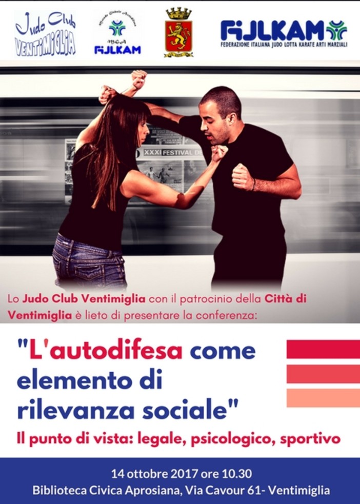 Ventimiglia: sabato 14 ottobre alla Biblioteca Civica conferenza sul Metodo Globale di Autodifesa Ventimiglia: sabato 14 ottobre alla Biblioteca Civica conferenza sul Metodo Globale di Autodifesa
