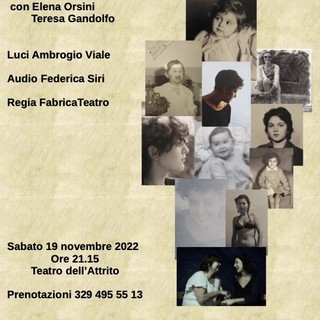 Imperia: sabato al Teatro dell'Attrito lo spettacolo “Come sorelle” Imperia: sabato al Teatro dell'Attrito lo spettacolo “Come sorelle”