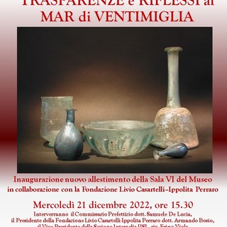 Ventimiglia: mercoledì 21 auguri di Natale al MAR con il nuovo allestimento della Sala VI Ventimiglia: mercoledì 21 auguri di Natale al MAR con il nuovo allestimento della Sala VI