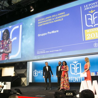 L'azienda sanremese Amer Yachts premiata in borsa e regina dell’ecodesign sul palco del Teatro sociale a Como