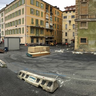 Il cantiere di piazza Borea D'Olmo