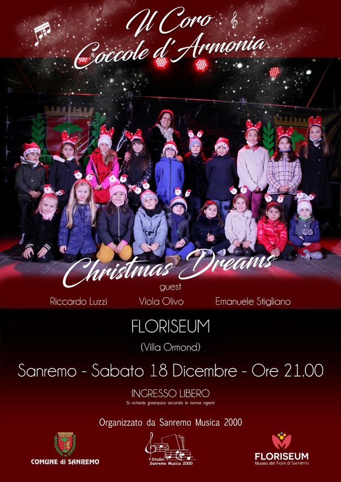 Sanremo: al Floriseum di villa Ormond la magia del Natale con il concerto “Christmas Dreams” Sanremo: al Floriseum di villa Ormond la magia del Natale con il concerto “Christmas Dreams”