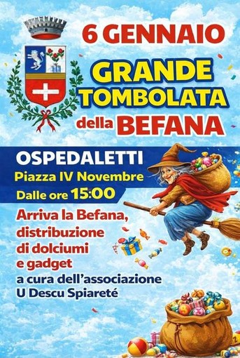 Ospedaletti saluta le feste con la Tombolata della Befana in piazza IV Novembre Ospedaletti saluta le feste con la Tombolata della Befana in piazza IV Novembre