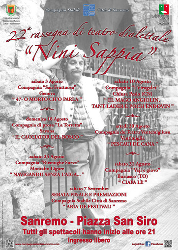 Sanremo: domenica e martedì nuovo appuntamento con la rassegna teatrale 'Nini Sappia'