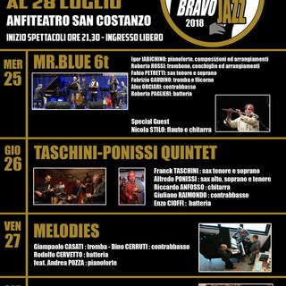 Sanremo: questa sera a Bravo Jazz 2018 ecco il Taschini Ponissi Quintet Sanremo: questa sera a Bravo Jazz 2018 ecco il Taschini Ponissi Quintet