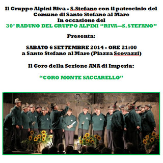 Santo Stefano al Mare: domani sera, esibizione del Coro della Sezione ANA di Imperia ‘Monte Saccarello’