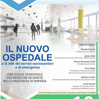 Imperia: domani, incontro pubblico dal titolo ‘Il nuovo ospedale e la rete dei servizi sociosanitari e di emergenza"