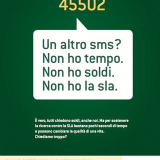 Sanremo: domenica in piazza Colombo un banchetto per la raccolta fondi per la ricerca contro la SLA Sanremo: domenica in piazza Colombo un banchetto per la raccolta fondi per la ricerca contro la SLA