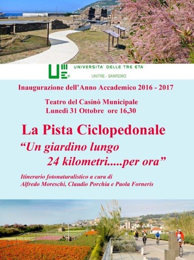 Sanremo: al via l’Anno Accademico dell’Università delle tre Età-Unitre, con "Un itinerario lungo 24 km....per ora"