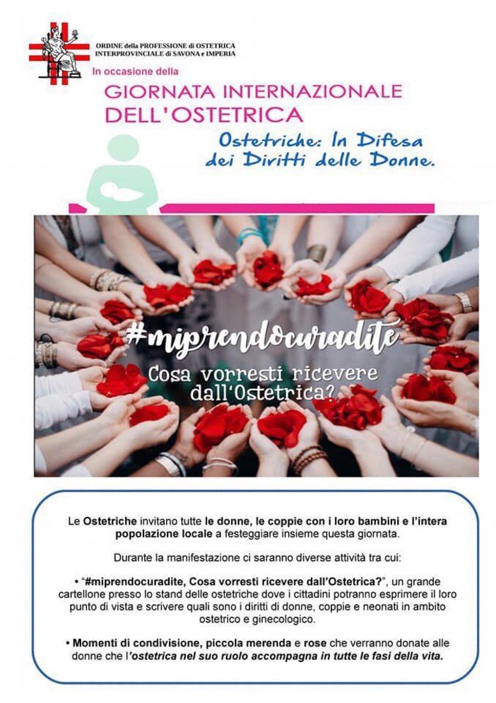 Anche Sanremo celebra la Giornata Internazionale dell'Ostetrica, appuntamento sabato in via Matteotti Anche Sanremo celebra la Giornata Internazionale dell'Ostetrica, appuntamento sabato in via Matteotti