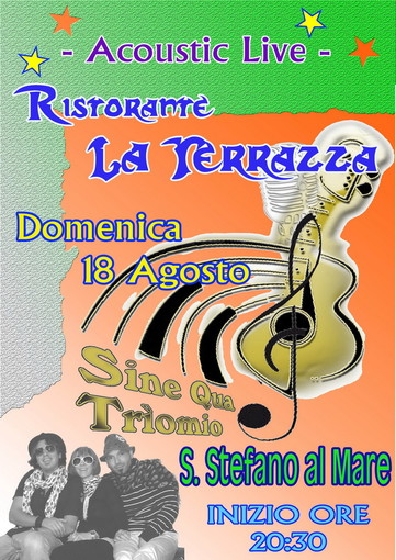 Santo Stefano al Mare: domenica prossima, i 'Sine Qua Triomio' per l'iniziativa 'Cenando con la Musica'