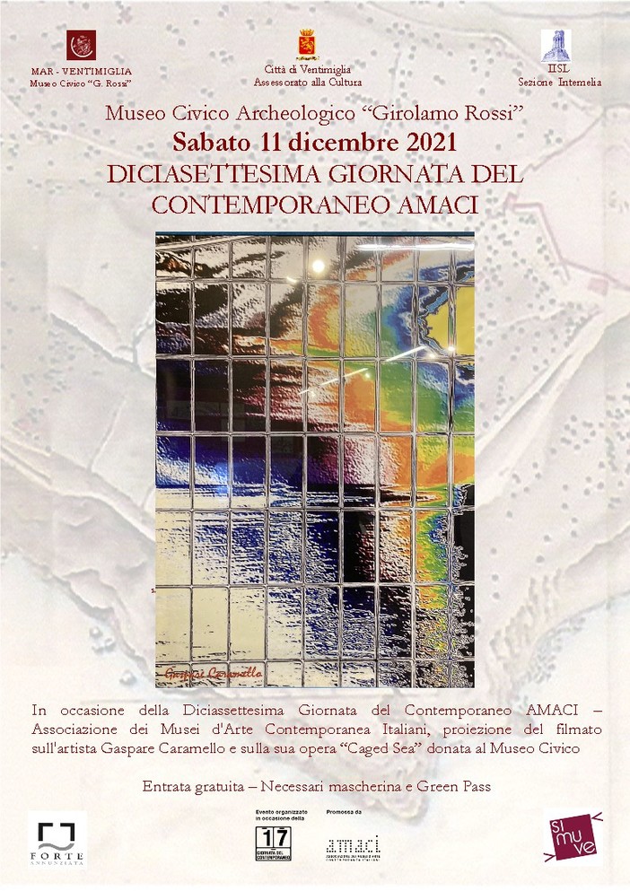 Ventimiglia: sabato al Museo Civico “Girolamo Rossi” sarà esposta l'opera “Caged Sea” di Gaspare Caramello Ventimiglia: sabato al Museo Civico “Girolamo Rossi” sarà esposta l'opera “Caged Sea” di Gaspare Caramello