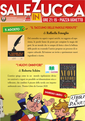 Riva Ligure: Raffaella Fenoglio e Roberta Schira protagoniste del prossimo incontro della rassegna Sale in Zucca