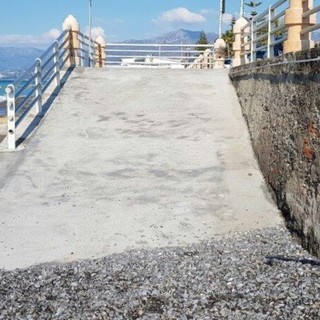 I lavori all'ingresso delle spiagge di Bordighera I lavori all'ingresso delle spiagge di Bordighera
