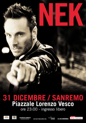 Sanremo: con il 'clou' del concerto di Nek a Capodanno la città dei fiori propone i propri eventi