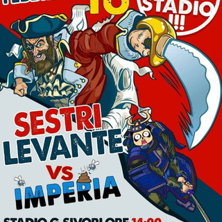 Calcio: domani l'Imperia a Sestri Levante, non gradita la pubblicazione di una locandina denigratoria sui nerazzurri