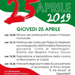 Ospedaletti: il programma delle iniziative per il 25 ed il 26 aprile, due appuntamenti per la Festa della Liberazione