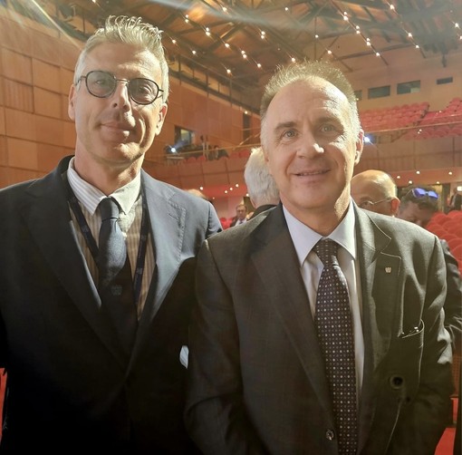 Il presidente di Confindustria Imperia Luciano Tesorini con il presidente di Confindustria nazionale Emanuele Orsini