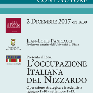 Vallecrosia: oggi pomeriggio la presentazione del libro “L'occupazione italiana del nizzardo” di Jean-Louis Panicacci Vallecrosia: oggi pomeriggio la presentazione del libro “L'occupazione italiana del nizzardo” di Jean-Louis Panicacci