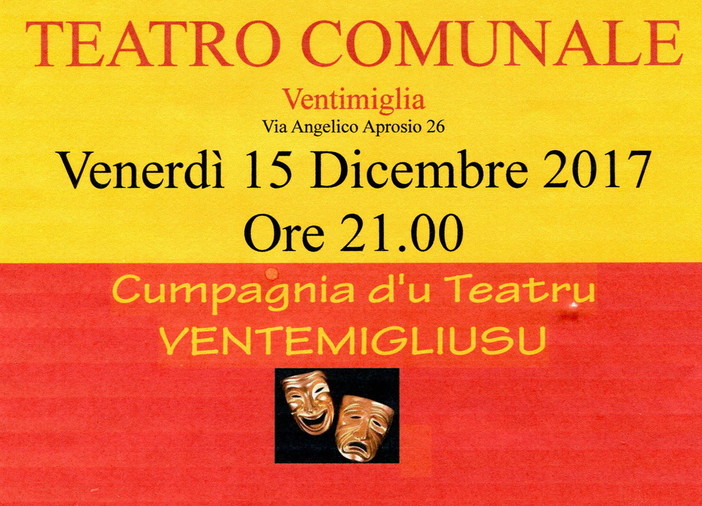 Ventimiglia: venerdì prossimo al teatro comunale una commedia della “Cumpagnia d’u Teatru Ventemigliusu”