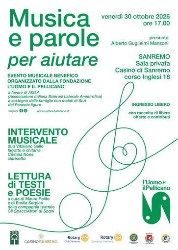 Sanremo, musica e solidarietà al Casinò: evento benefico a sostegno di AISLA