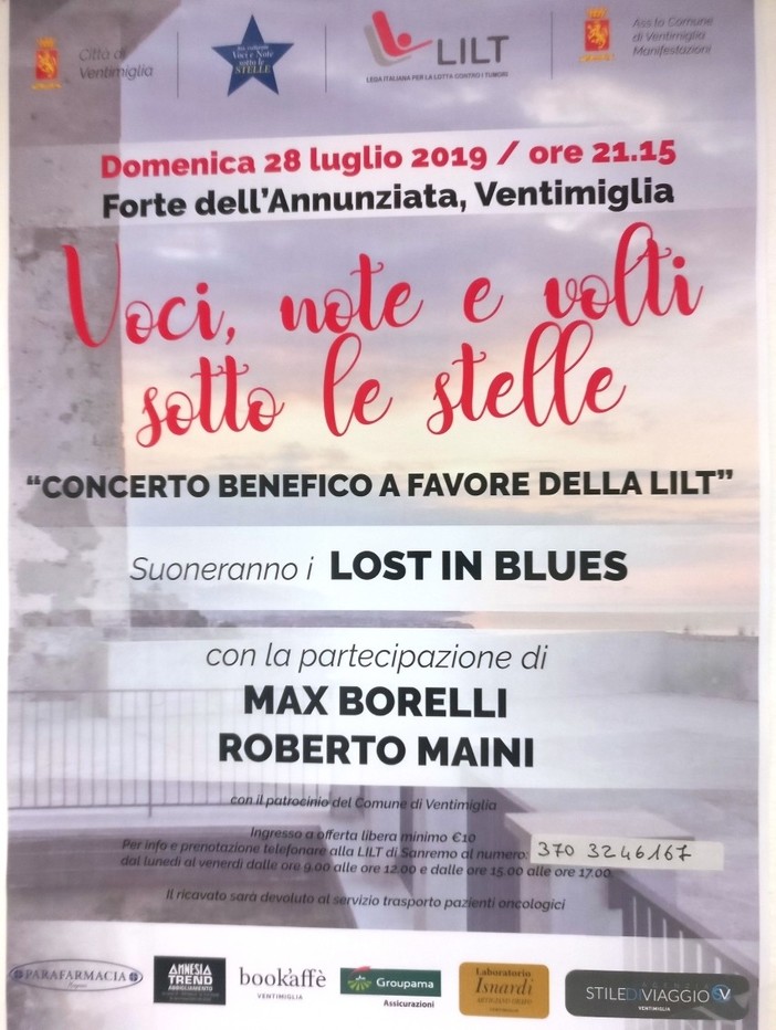 Domenica a Ventimiglia la musica dei Lost in Blues per aiutare la LILT