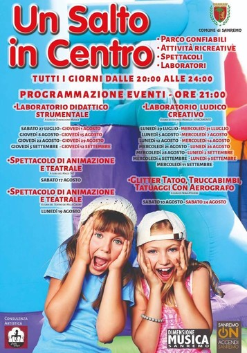 Sanremo: ‘Un salto in centro’, tutti gli eventi della settimana al parco gonfiabili aperto tutti i giorni nel centro città