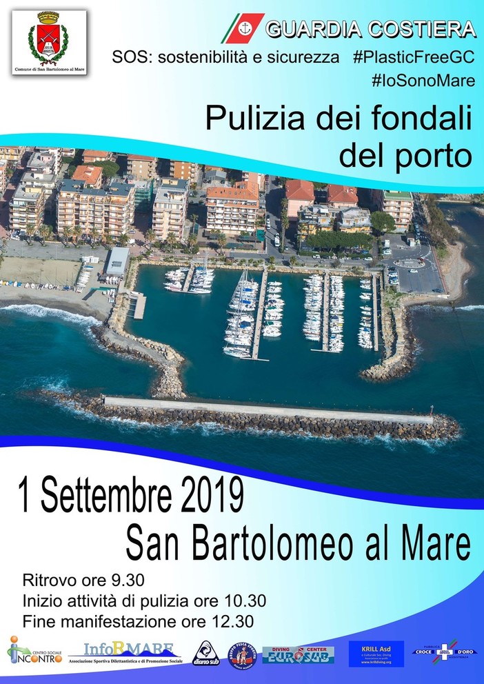 San Bartolomeo al Mare: PlasticFreeGC, domenica pulizia dei fondali del Porto