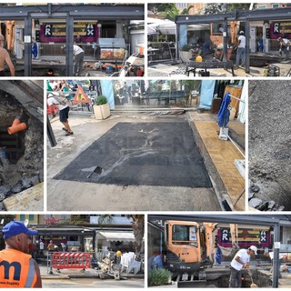 Sanremo: riparato il guasto alla condotta del Roya sul porto vecchio, domani si ritorna alla normalità (Foto)