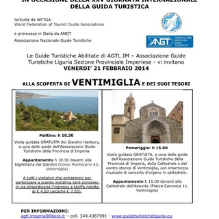 Martedì prossimo le visite guidate alla scoperta dei Tesori di Ventimiglia con l'Agtl.Im Martedì prossimo le visite guidate alla scoperta dei Tesori di Ventimiglia con l'Agtl.Im