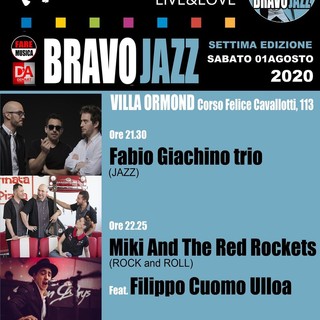 Comune, 'Fare musica' e 'Dem'art' presentano la 7ª edizione di Bravo Jazz: appuntamento sabato sera a villa Ormond