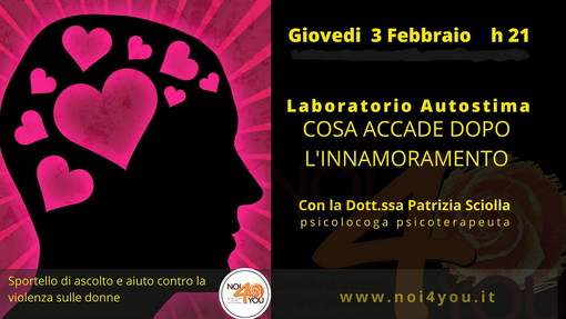 Per il ‘Laboratorio dell’Autostima’ dell’associazione Noi4You, appuntamento domani alle 21 Per il ‘Laboratorio dell’Autostima’ dell’associazione Noi4You, appuntamento domani alle 21