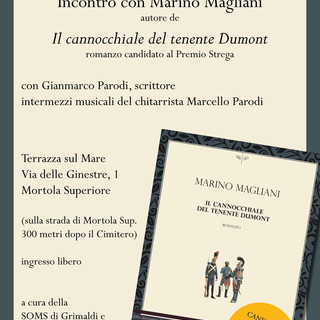 Ventimiglia: alla 'Terrazza sul Mare' di Mortola Superiore l'incontro con lo scrittore Marino Magliani