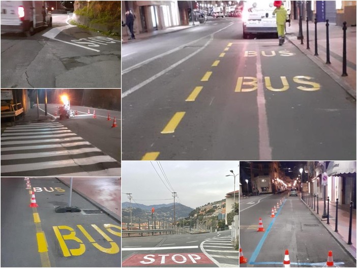 I lavori per la segnaletica orizzontale in città