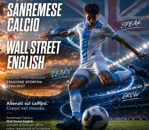 Sanremese e Wall Street English insieme: sconti esclusivi per i tifosi e un mese di inglese in omaggio agli iscritti Sanremese e Wall Street English insieme: sconti esclusivi per i tifosi e un mese di inglese in omaggio agli iscritti