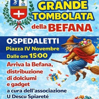 Ospedaletti saluta le feste con la Tombolata della Befana in piazza IV Novembre