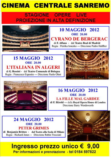 Sanremo: anche quest'anno al cinema Centrale la proiezione in HD di opere e balletti 'Live' Sanremo: anche quest'anno al cinema Centrale la proiezione in HD di opere e balletti 'Live'