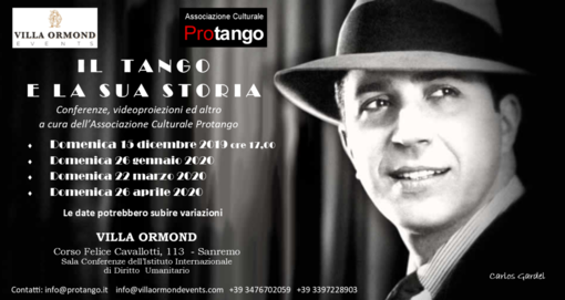 Sanremo: a Villa Ormond una serie di incontri per conoscere “Il Tango e la sua Storia” Sanremo: a Villa Ormond una serie di incontri per conoscere “Il Tango e la sua Storia”