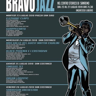 Sanremo: conto alla rovescia per Bravo Jazz 2019, martedì 23 l'anteprima in piazza San Siro