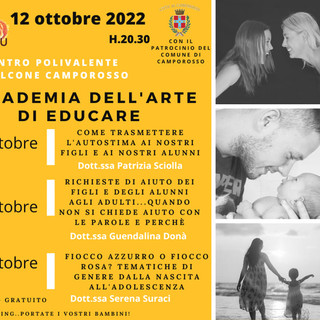 ‘Accademia dei genitori e degli insegnanti’, un incontro a cura dello lo sportello di ascolto Noi4You con la collaborazione del Comune di Camporosso