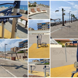 Vallecrosia: da ieri in funzione, ecco la pista ciclabile e la palestra all'aperto del nuovo waterfront (Foto e Video)