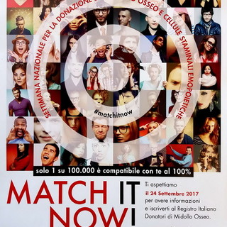 'Match It Now', domenica prossima, giornata per la donazione del midollo osseo, cellule staminali emopoietiche e di sangue