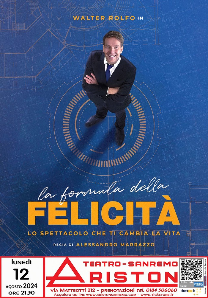 Sanremo, al Teatro Ariston va in scena "La formula della felicità - Come cambiare la tua vita" Sanremo, al Teatro Ariston va in scena "La formula della felicità - Come cambiare la tua vita"