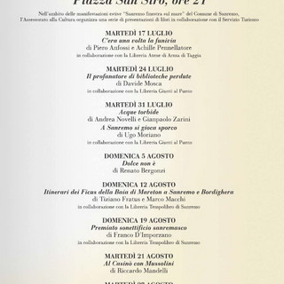 Sanremo: serie di appuntamenti alla libreria 'Giunti al Punto' per 'Libri a San Siro' Sanremo: serie di appuntamenti alla libreria 'Giunti al Punto' per 'Libri a San Siro'