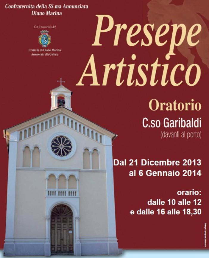 Diano Marina: allestito dalla Confraternita della Santissima Annunziata il classico presepe Diano Marina: allestito dalla Confraternita della Santissima Annunziata il classico presepe