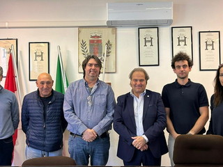 L'assessore Lombardi con con Fausto Noaro (staff Comune Isolabona), Antonio Cossu, Andrea Lombardi, Giorgio Trivella Martini e Anna Lupi
