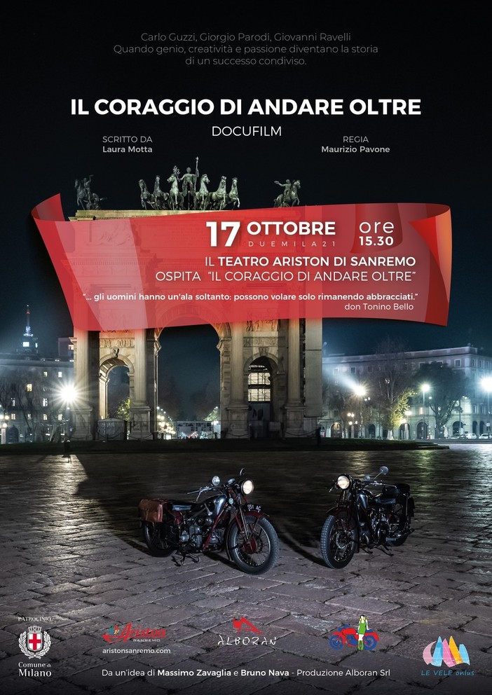 Centenario Moto Guzzi: domenica il raduno e all'Ariston di Sanremo il docufilm "Il Coraggio di Andare Oltre" Centenario Moto Guzzi: domenica il raduno e all'Ariston di Sanremo il docufilm "Il Coraggio di Andare Oltre"