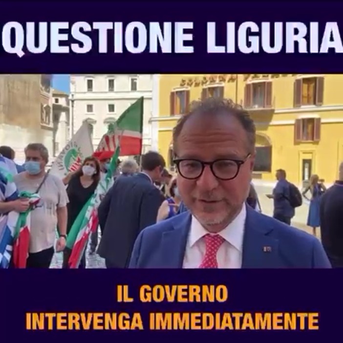 "La Liguria è isolata", la denuncia di Giorgio Mulè. L'azzurro in piazza per chiedere al Governo di intervenire "La Liguria è isolata", la denuncia di Giorgio Mulè. L'azzurro in piazza per chiedere al Governo di intervenire